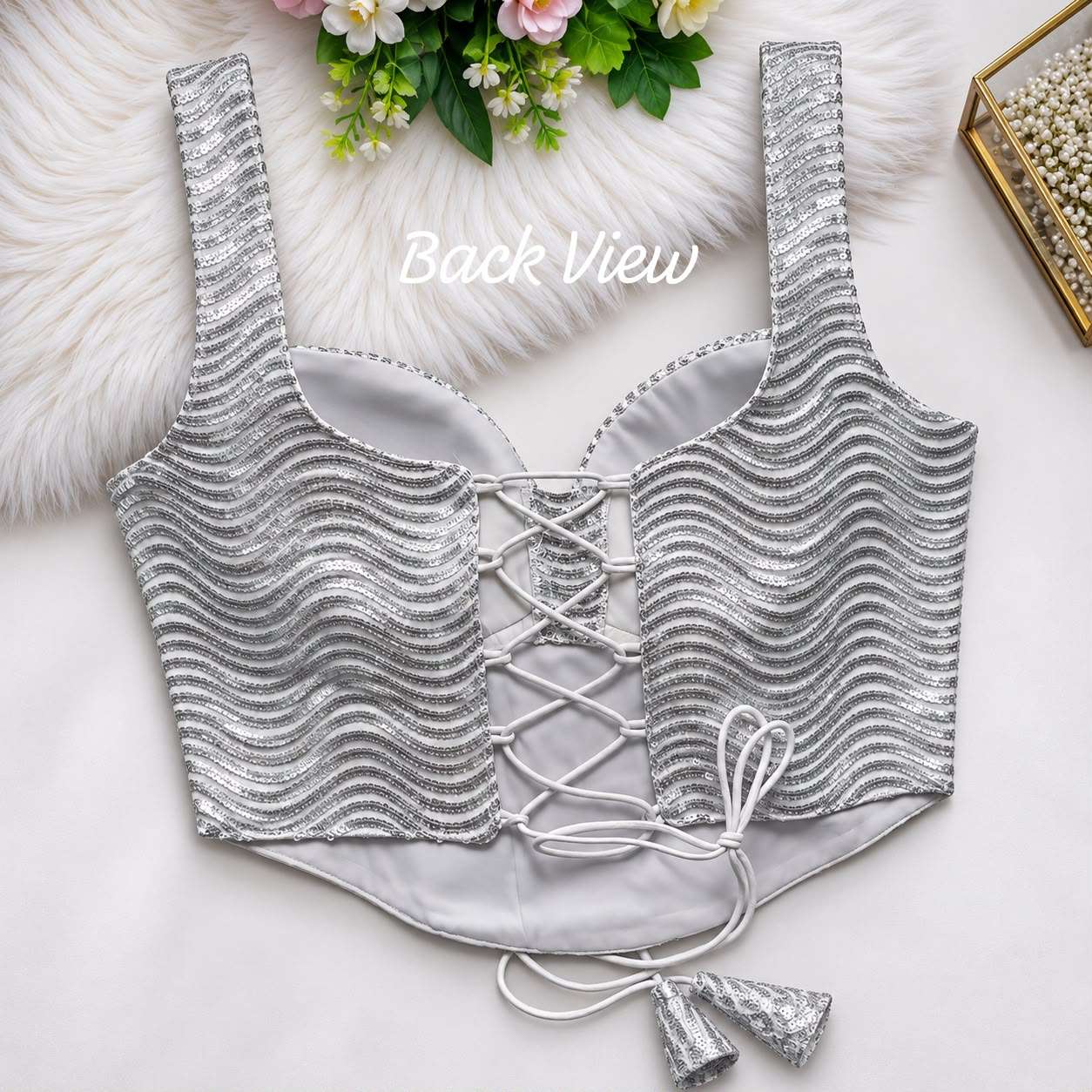 Trendy Heavy Corset  Style Fox Georgette fabric blouse reseller in surat kook